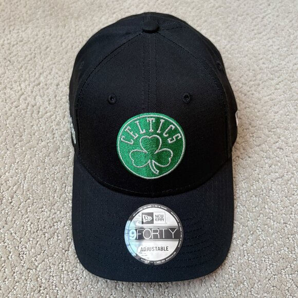 New Era Boston Celtics 9FORTY Metallic Strapback Adjustable Hat Cap NBA OSFM NWT - Picture 3 of 6